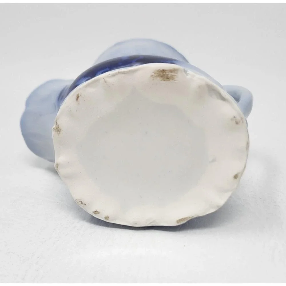 Antique Ceramic Scuttle Shaving Mug Blue Floral Victorian Male Vanity Decor 4